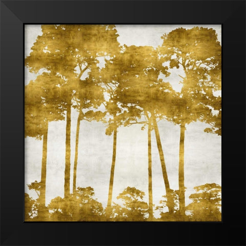 Tree Lined In Gold II Black Modern Wood Framed Art Print by Bennett, Kate