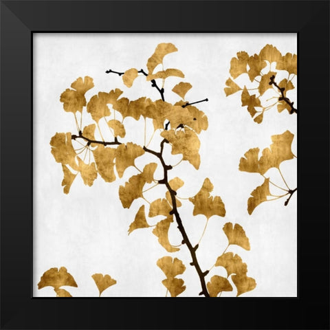Ginko in Gold I Black Modern Wood Framed Art Print by Bennett, Kate