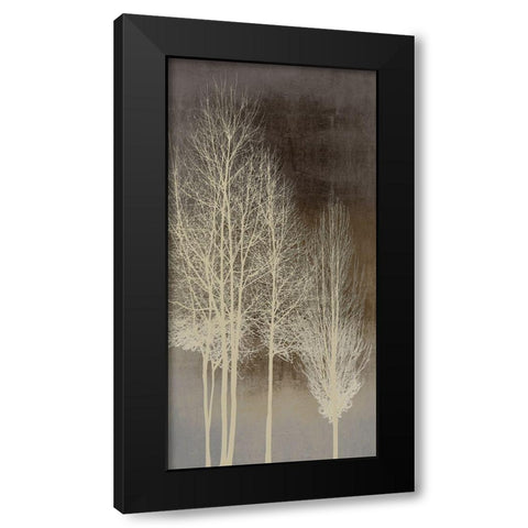 Trees on Brown Panel I Black Modern Wood Framed Art Print with Double Matting by Bennett, Kate