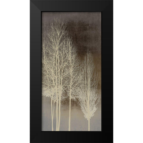 Trees on Brown Panel I Black Modern Wood Framed Art Print by Bennett, Kate