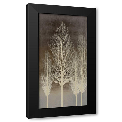 Trees on Brown Panel II Black Modern Wood Framed Art Print with Double Matting by Bennett, Kate