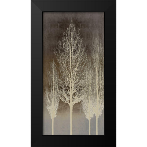 Trees on Brown Panel II Black Modern Wood Framed Art Print by Bennett, Kate