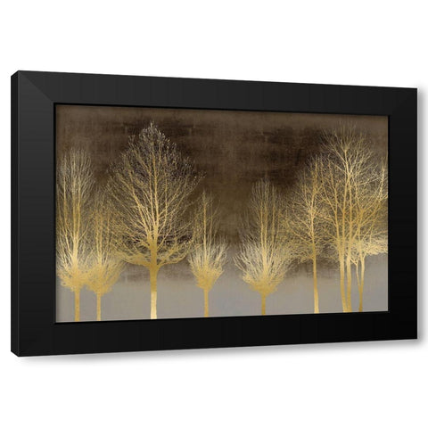 Gold Forest on Brown Black Modern Wood Framed Art Print by Bennett, Kate