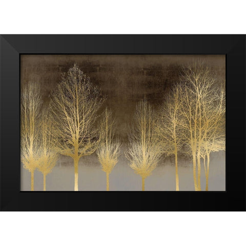 Gold Forest on Brown Black Modern Wood Framed Art Print by Bennett, Kate
