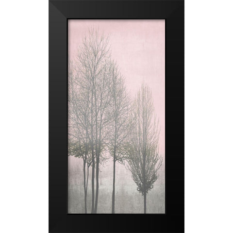 Gray Trees on Pink Panel I Black Modern Wood Framed Art Print by Bennett, Kate