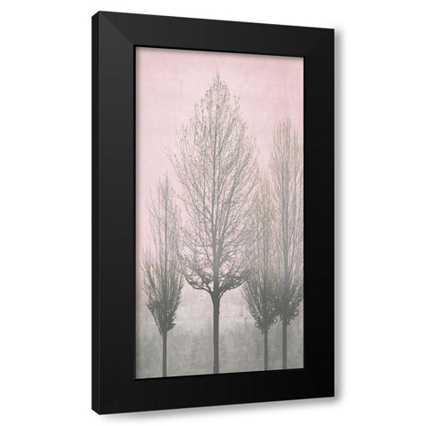 Gray Trees on Pink Panel II Black Modern Wood Framed Art Print with Double Matting by Bennett, Kate