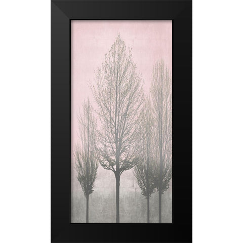 Gray Trees on Pink Panel II Black Modern Wood Framed Art Print by Bennett, Kate