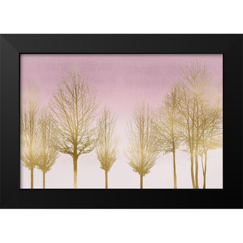 Gold Forest on Pink Black Modern Wood Framed Art Print by Bennett, Kate