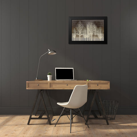 Trees on Brown Panel III Black Modern Wood Framed Art Print by Bennett, Kate