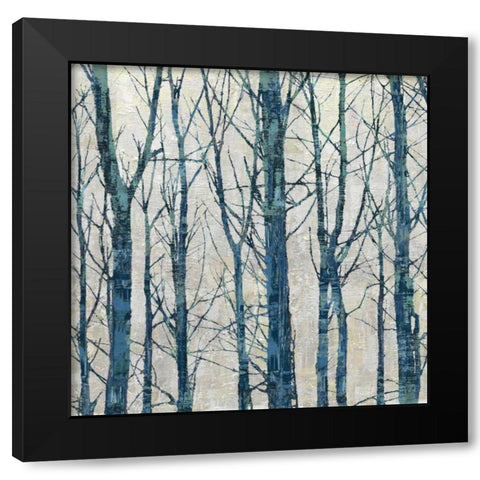 Through The Trees - Blue II Black Modern Wood Framed Art Print by Webster, Kyle