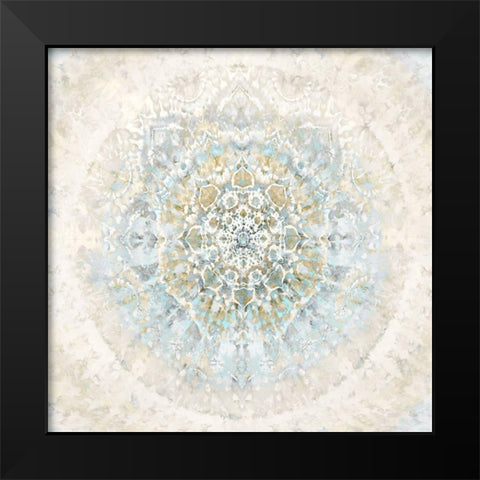 Tapestry Aqua Blue Black Modern Wood Framed Art Print by Kearns, Molly