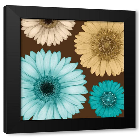 Daisy Quartet I Black Modern Wood Framed Art Print with Double Matting by Blake, Lindsay