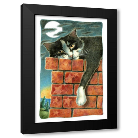 Chimney Sweep (with Moon) Black Modern Wood Framed Art Print by Seeley, Laura