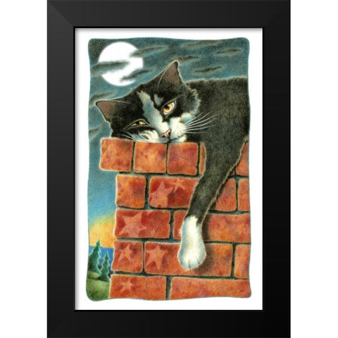 Chimney Sweep (with Moon) Black Modern Wood Framed Art Print by Seeley, Laura
