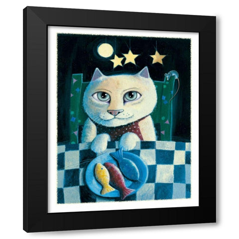 Fresh Catch Black Modern Wood Framed Art Print by Seeley, Laura