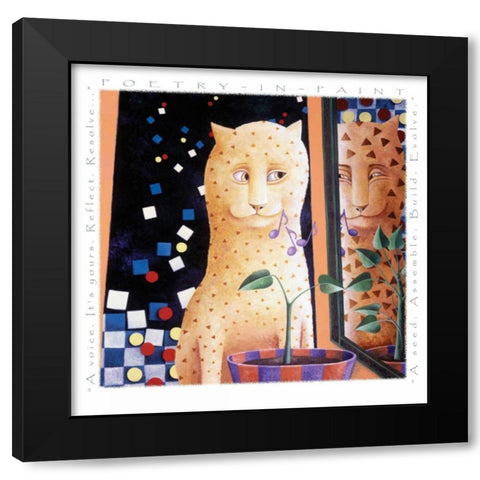 Reflect-Poetry in Paint Black Modern Wood Framed Art Print with Double Matting by Seeley, Laura