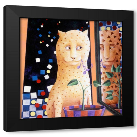 Reflect Black Modern Wood Framed Art Print with Double Matting by Seeley, Laura