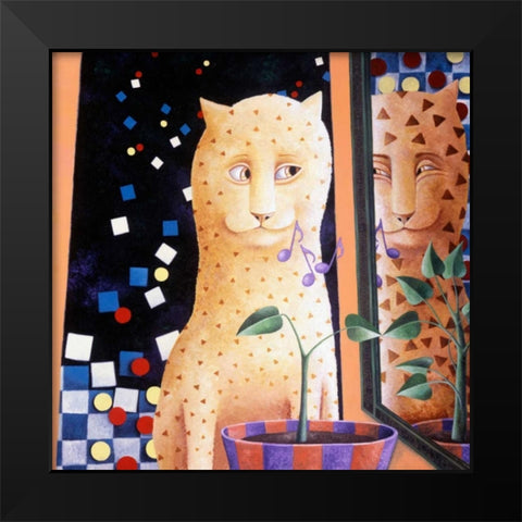 Reflect Black Modern Wood Framed Art Print by Seeley, Laura