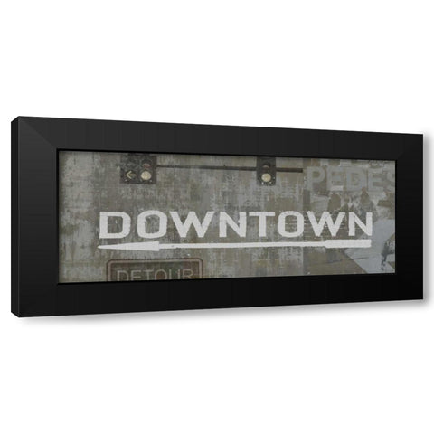 Downtown Black Modern Wood Framed Art Print with Double Matting by Wilson, Luke