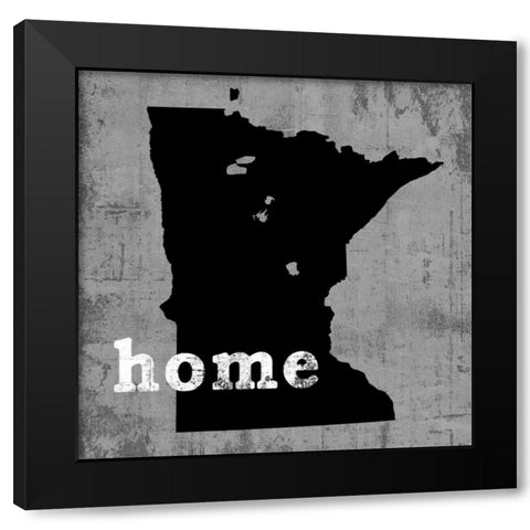 Minnesota Black Modern Wood Framed Art Print by Wilson, Luke