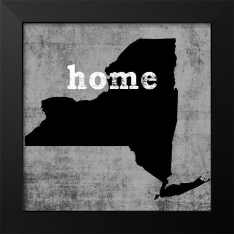 New York Black Modern Wood Framed Art Print by Wilson, Luke