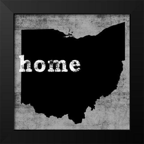 Ohio  Black Modern Wood Framed Art Print by Wilson, Luke