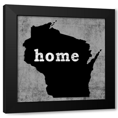 Wisconsin  Black Modern Wood Framed Art Print by Wilson, Luke