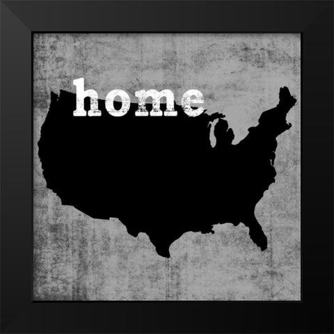 USA Black Modern Wood Framed Art Print by Wilson, Luke