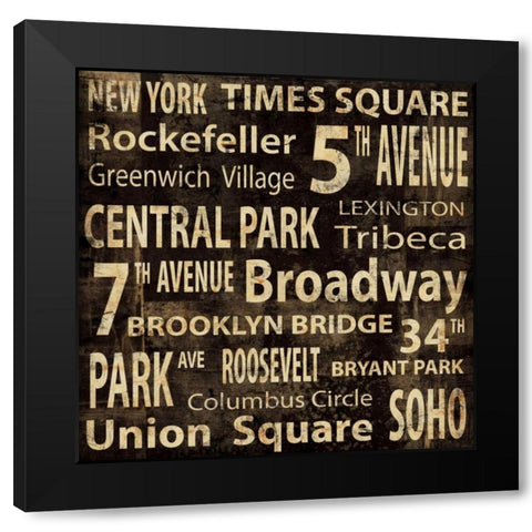 NY Black Modern Wood Framed Art Print with Double Matting by Wilson, Luke