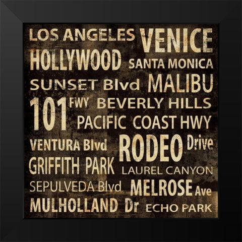 LA Black Modern Wood Framed Art Print by Wilson, Luke