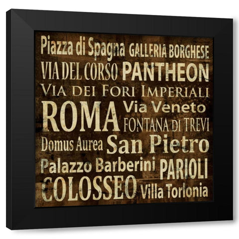 Roma Black Modern Wood Framed Art Print by Wilson, Luke