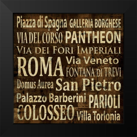 Roma Black Modern Wood Framed Art Print by Wilson, Luke