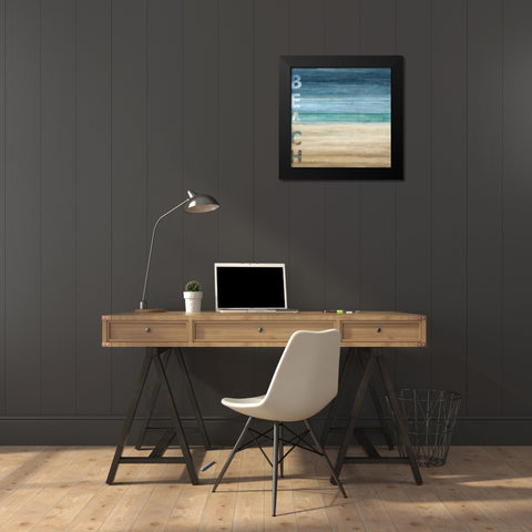 Beach Black Modern Wood Framed Art Print by Wilson, Luke