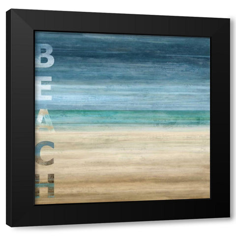 Beach Black Modern Wood Framed Art Print with Double Matting by Wilson, Luke