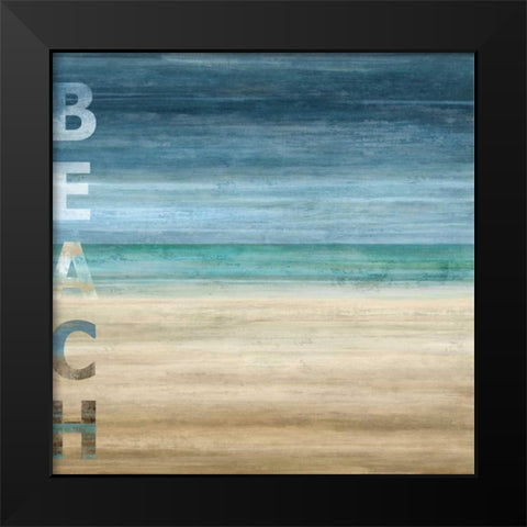 Beach Black Modern Wood Framed Art Print by Wilson, Luke