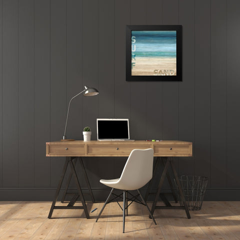 Surf and Sand Black Modern Wood Framed Art Print by Wilson, Luke