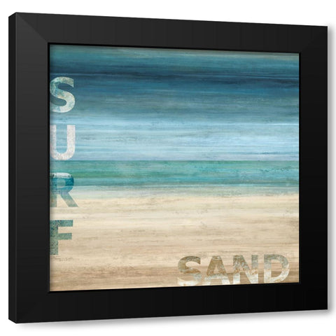 Surf and Sand Black Modern Wood Framed Art Print with Double Matting by Wilson, Luke