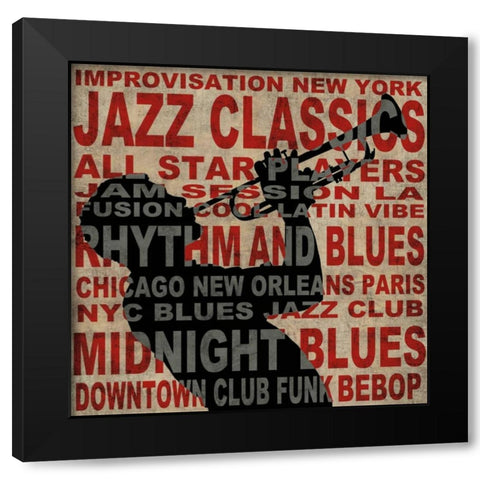 Jazz I Black Modern Wood Framed Art Print with Double Matting by Wilson, Luke