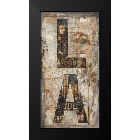 LA Vertical Black Modern Wood Framed Art Print by Wilson, Luke