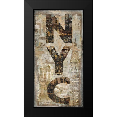 NYC Vertical Black Modern Wood Framed Art Print by Wilson, Luke