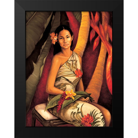 Island Woman II Black Modern Wood Framed Art Print by Arellano, Migdalia
