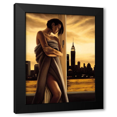 Night Moves Black Modern Wood Framed Art Print by Arellano, Migdalia