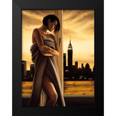 Night Moves Black Modern Wood Framed Art Print by Arellano, Migdalia