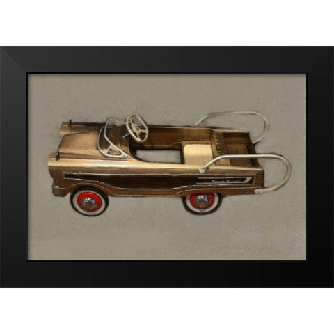 Ranch Wagon Pedal Car Black Modern Wood Framed Art Print by Calkins, Michelle