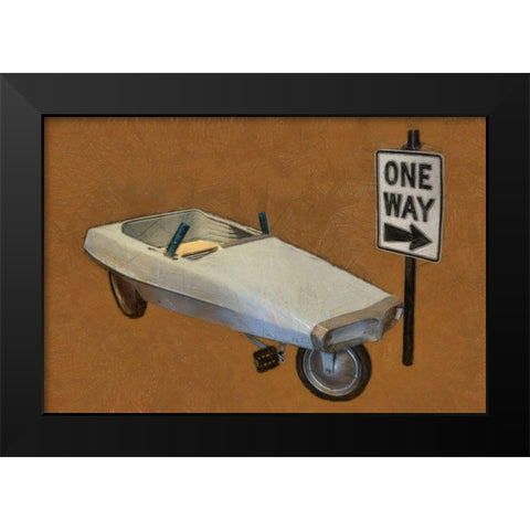 Probe Pedal Car Black Modern Wood Framed Art Print by Calkins, Michelle