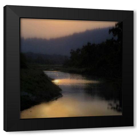 Sunlit River Black Modern Wood Framed Art Print with Double Matting by Clark, Madeline