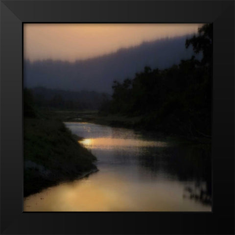Sunlit River Black Modern Wood Framed Art Print by Clark, Madeline