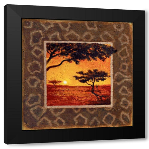 Savannah Sunset I Black Modern Wood Framed Art Print by Madou