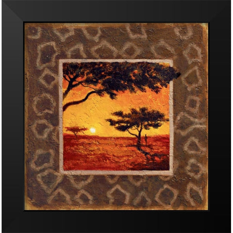 Savannah Sunset I Black Modern Wood Framed Art Print by Madou