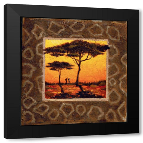 Savannah Sunset II Black Modern Wood Framed Art Print by Madou
